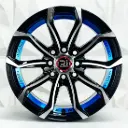 RIN 13X5.5 4-100/114.3 R1 SPORT 363 BLACK MACHINE FACE+BLUE UNDERCUT ET20 CB73.1 