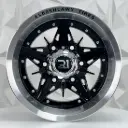 RIN 14X8 6-139.7 R1 SPORT 5590 BLACK MACHINE LIP+CHROME RIVETS ET-20 CB110 