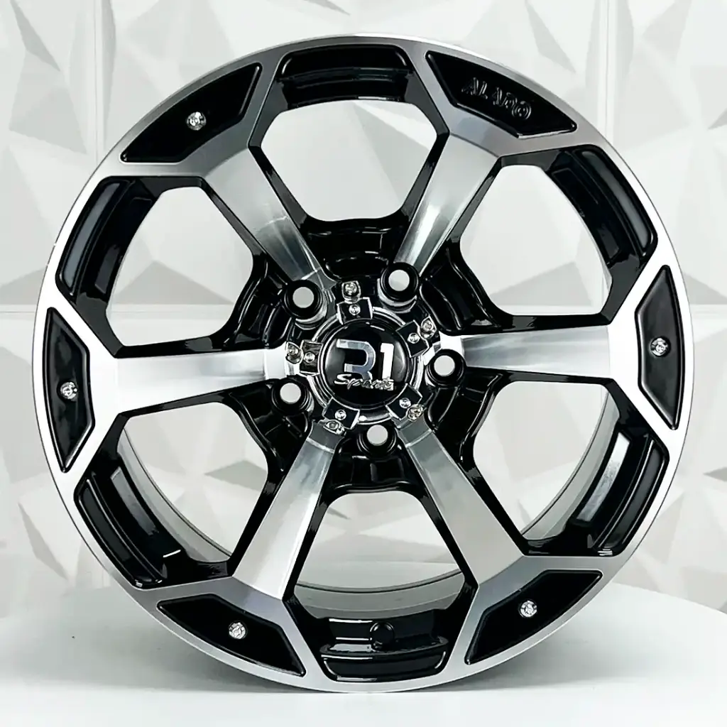 RIN 16X8 5-120 R1 SPORT 6989 BLACK MACHINE FACE ET0 CB83