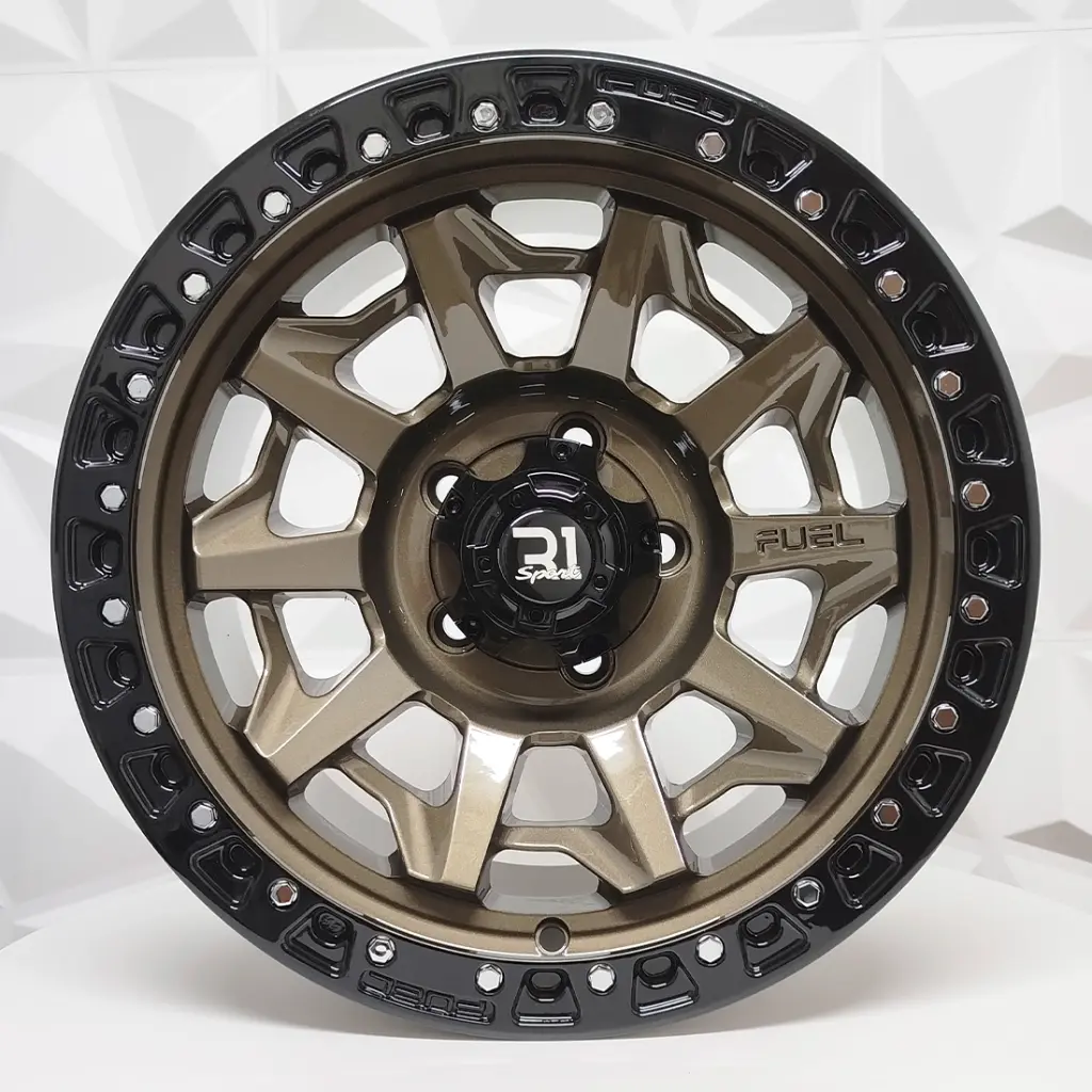RIN 17X9 6-130 R1 SPORT QC1261 BRONZE+BLACK LIP+CHROME RIVETS* ET0 CB74.6