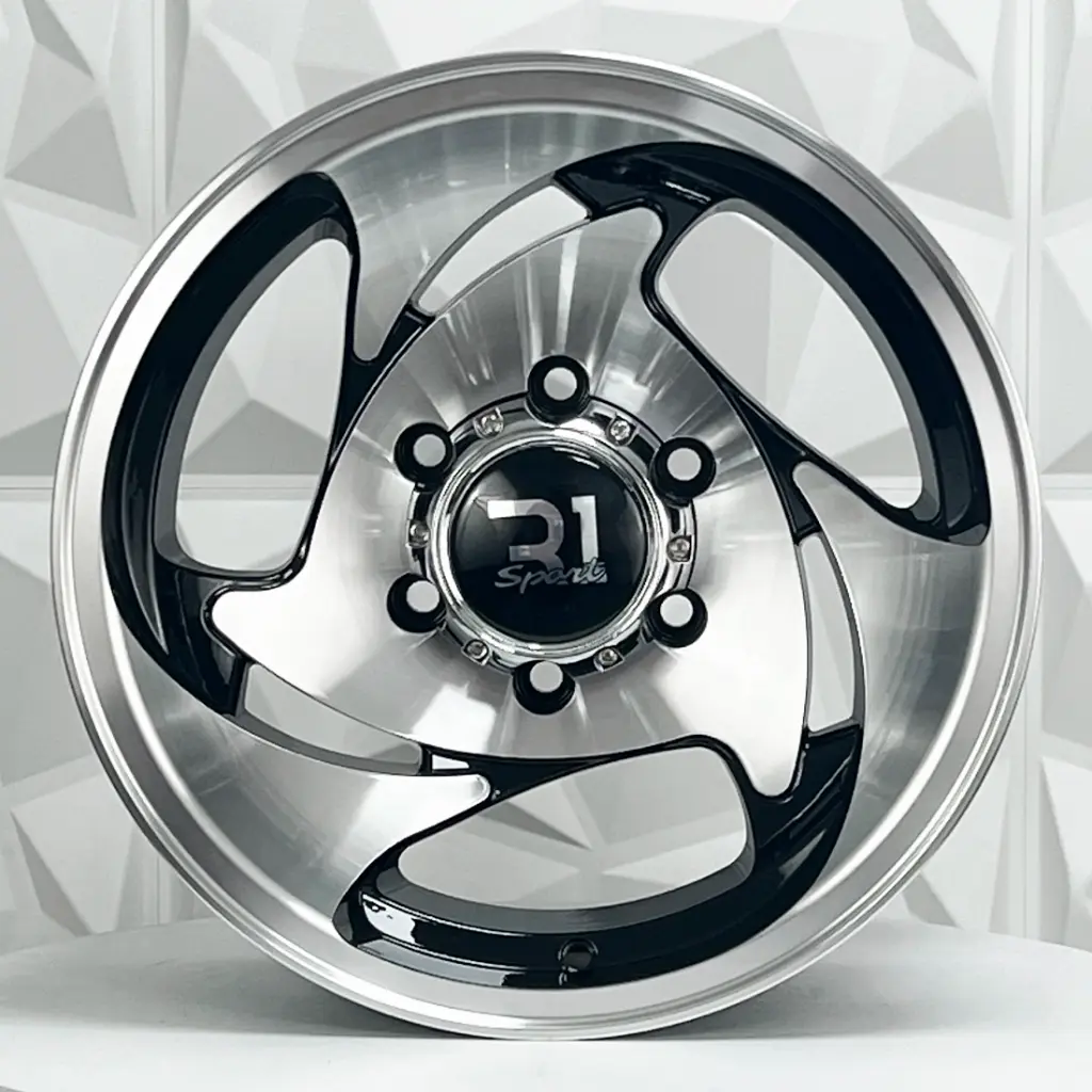 RIN 15X8 5-127 R1 SPORT 1070 BLACK MACHINE FACE MACHINE LIP ET-15 CB83