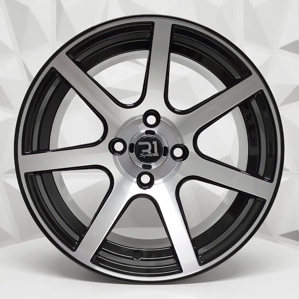 RIN 13X7 4-100 R1 SPORT 6093 BLACK MACHINE FACE ET0 CB73.1
