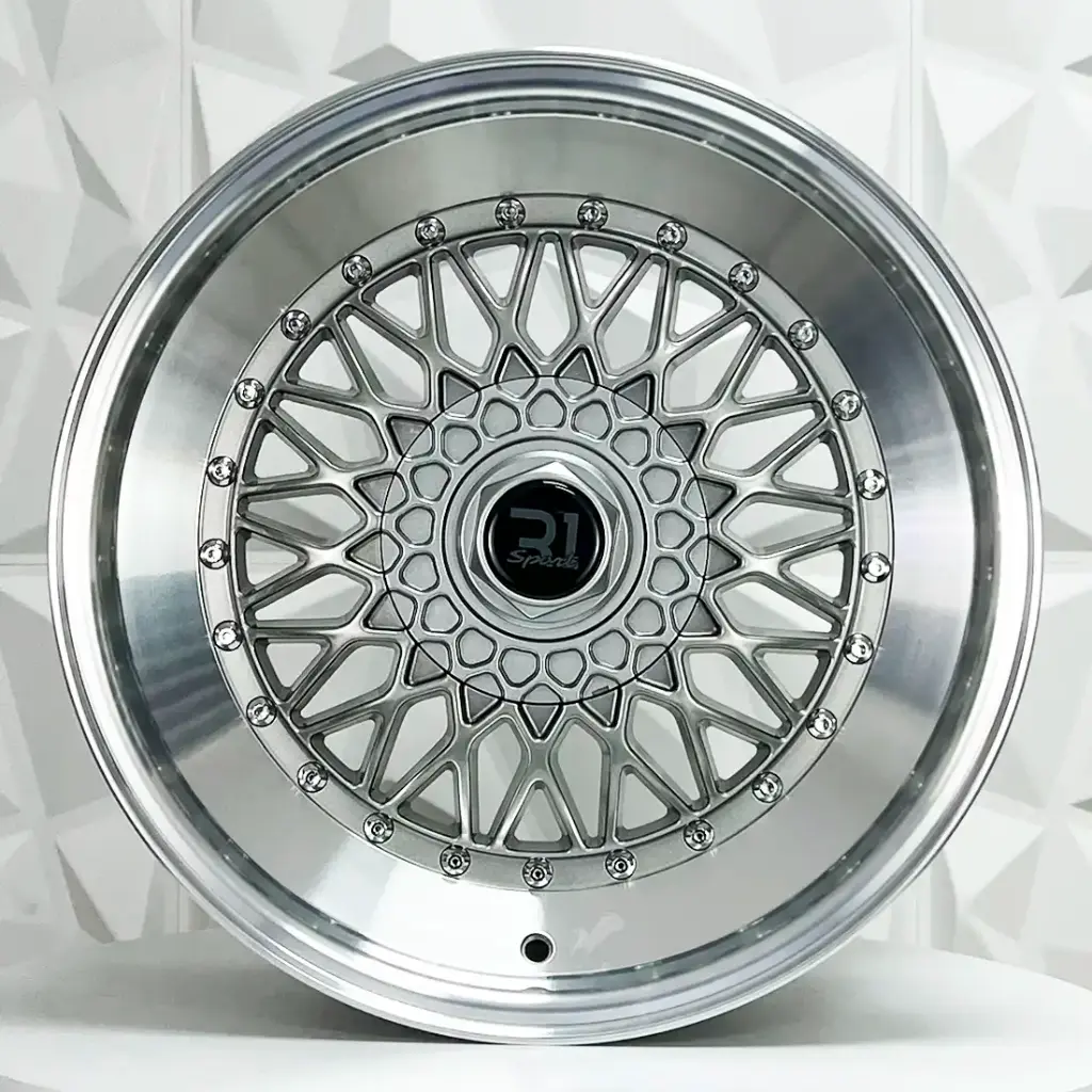 RIN 17X7.5 4-100/114.3 R1 SPORT 357 GUNMETAL MACHINE LIP CHROME RIVETS ET35 CB73